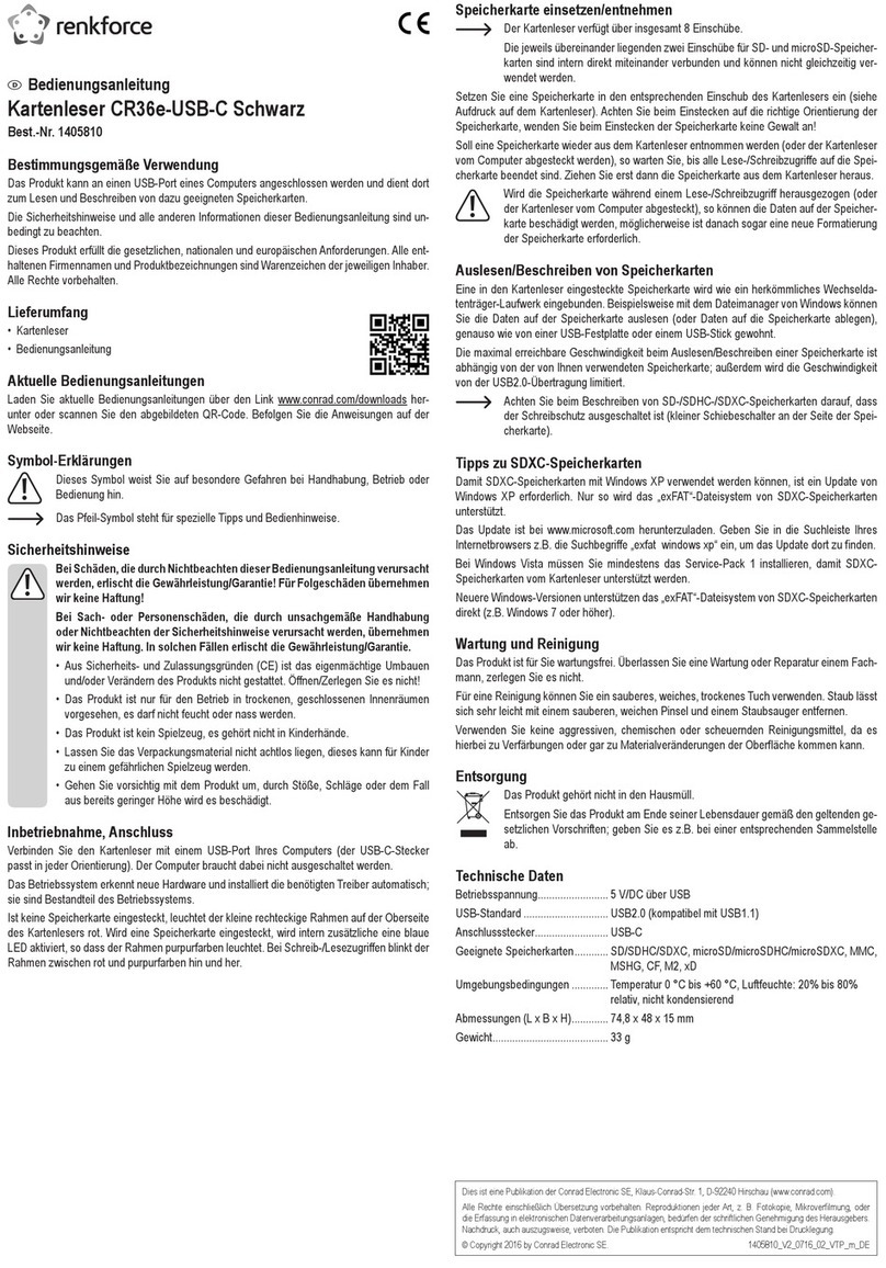 Renkforce 1405810 User manual