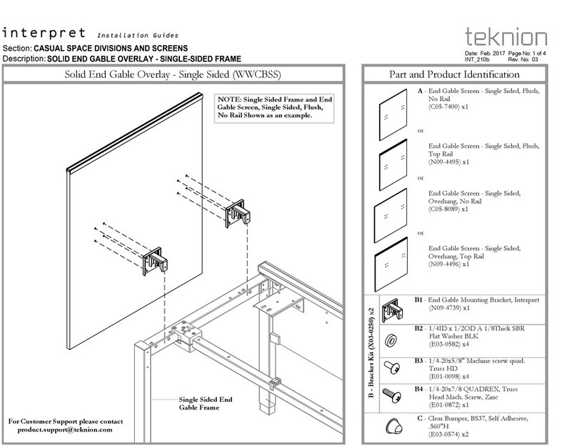Teknion Interpret Operating and maintenance instructions