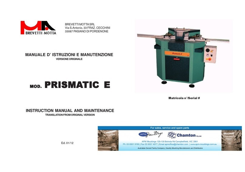 Brevetti Motta PRISMATIC E Instruction manual and maintenance Brevetti Motta PRISMATIC E Instruction manual and maintenance