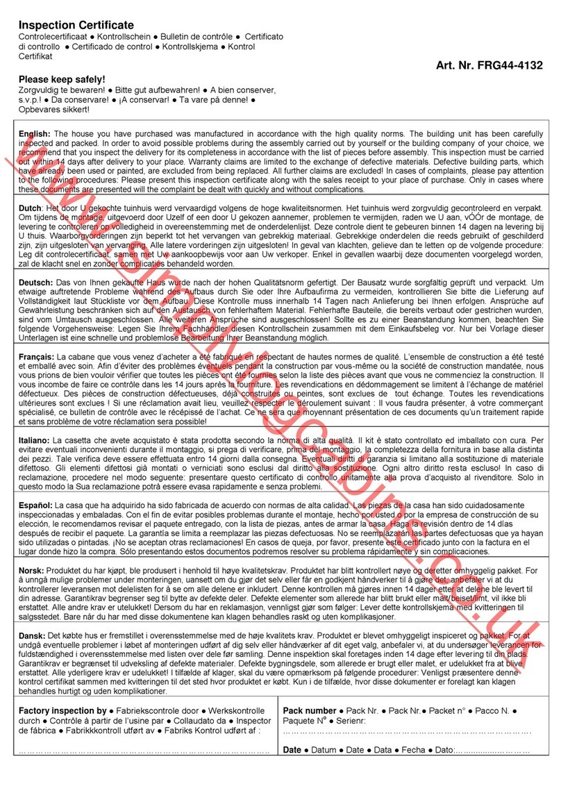 Simply Log Cabins FRG44-4132 User manual