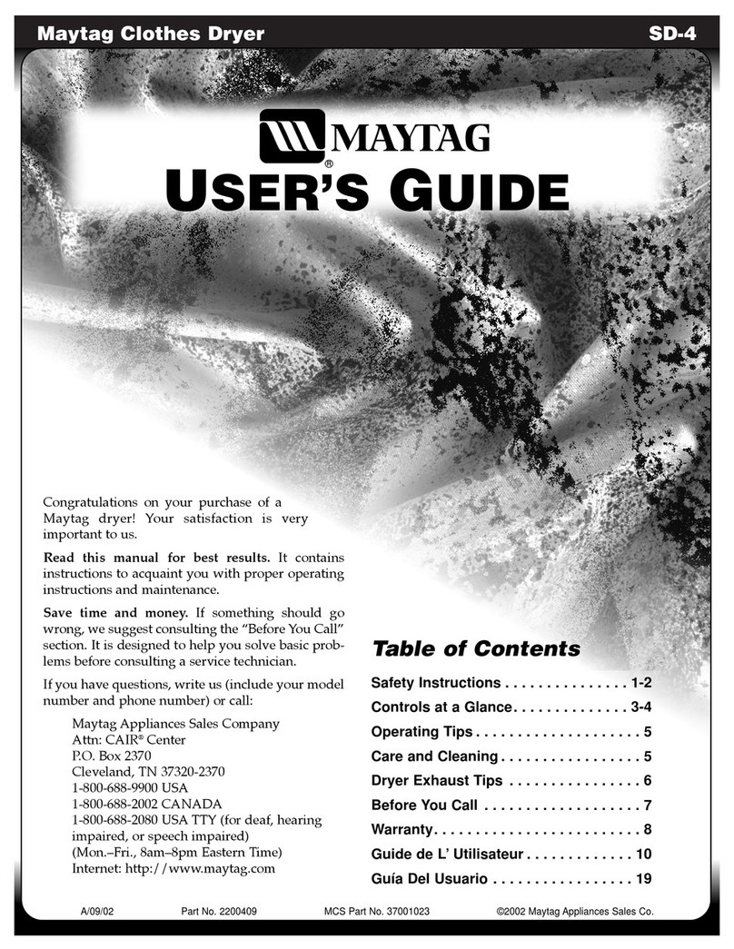 Maytag SD-4 user guide