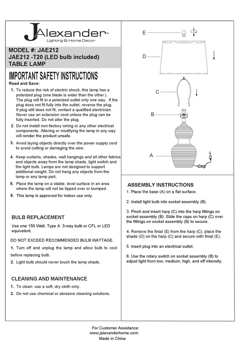 JALEXANDER JAE212 User manual