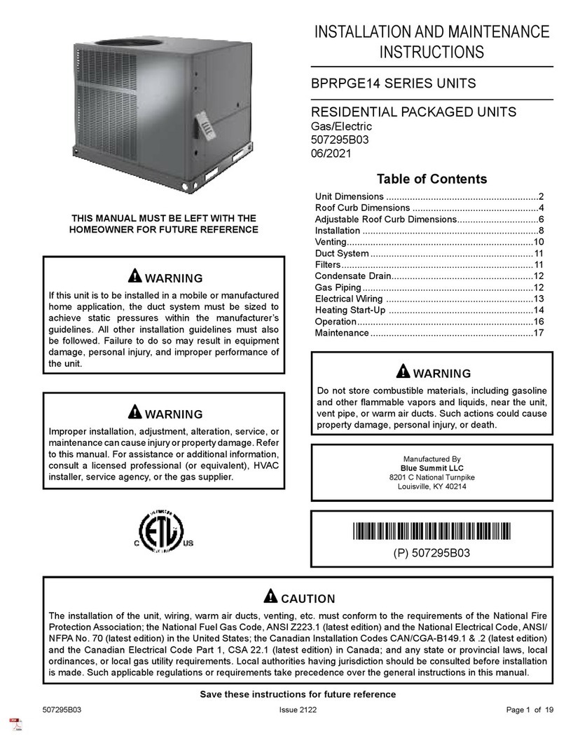 Blue Summit BPRPGE14 Installation and maintenance instructions