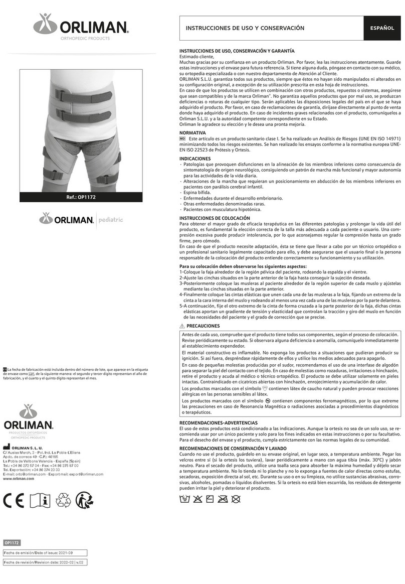 Orliman OP1172 Operation instructions