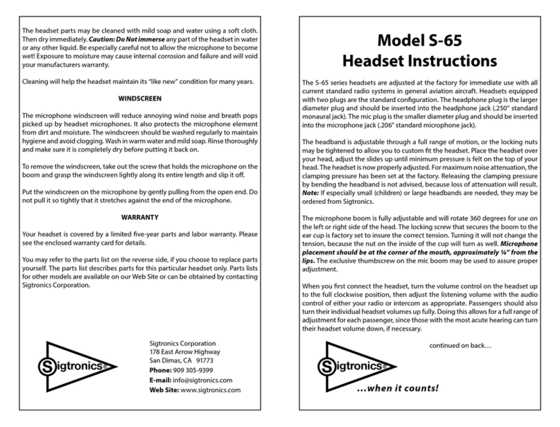 Sigtronics S-65 instructions