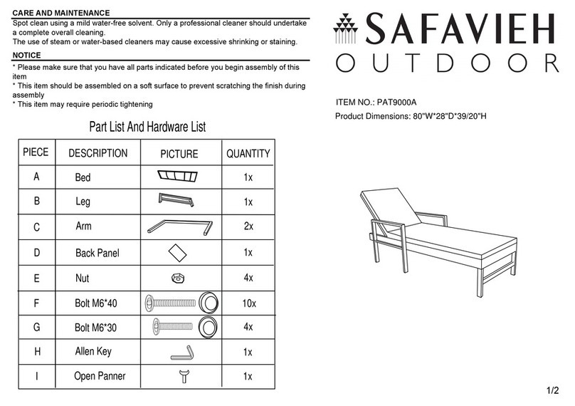 Safavieh Outdoor Alma PAT9000A quick start guide