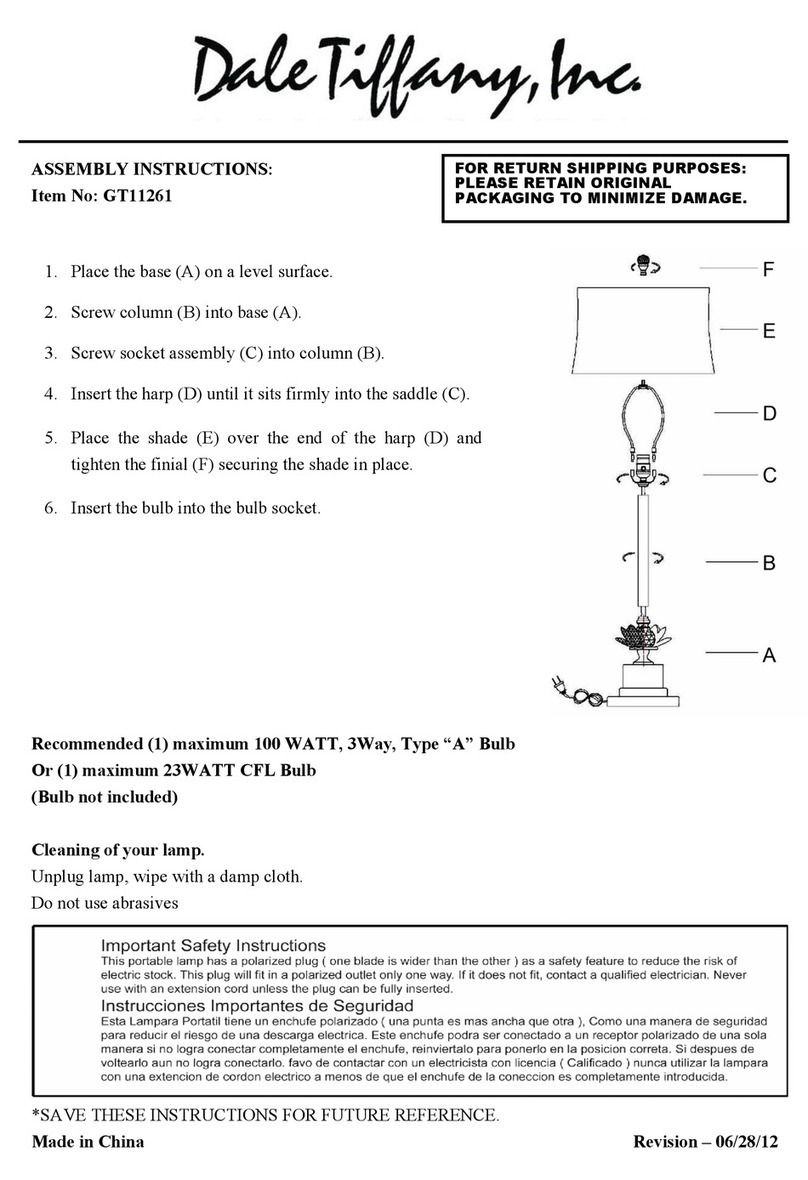 Dale Tiffany GT11261 Assembly instructions