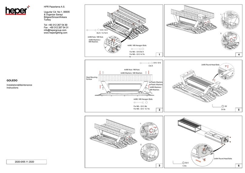 HEPER GOLEDO LT2037.760-US Installation and operating instructions