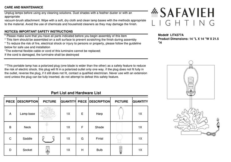 Safavieh Lighting LIT4377A User manual