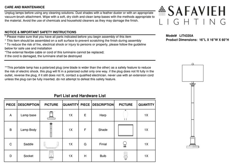 Safavieh Lighting LIT4335A User manual