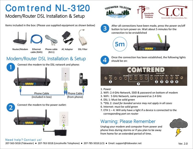 Comtrend Corporation NL-3120 Installation & setup