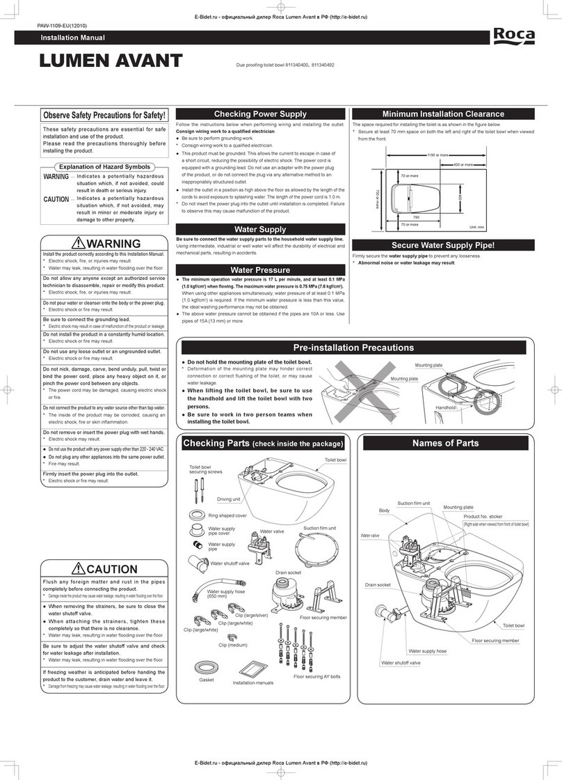 Roca UMEN AVANT 811340400 installation manual