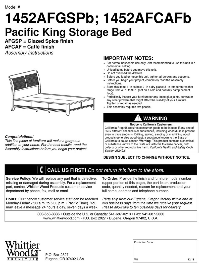 Whittier Wood Furniture 1452AFGSPb Assembly instructions Whittier Wood Furniture 1452AFGSPb Assembly instructions