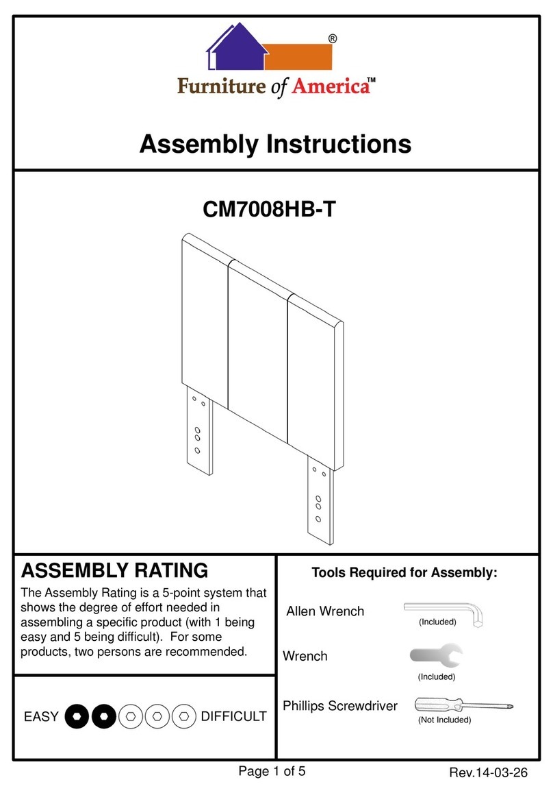 Furniture of America CM7008HB-T Assembly instructions Furniture of America CM7008HB-T Assembly instructions