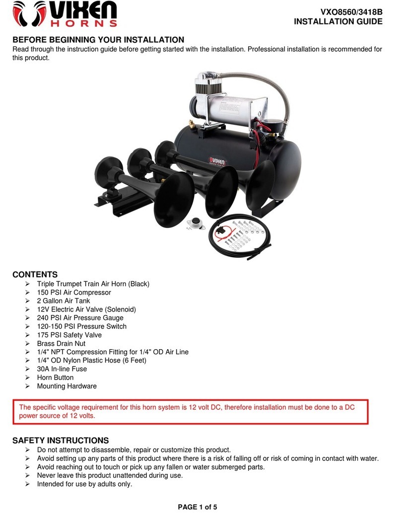 Vixen Horns VXO8560/3418B installation guide Vixen Horns VXO8560/3418B installation guide