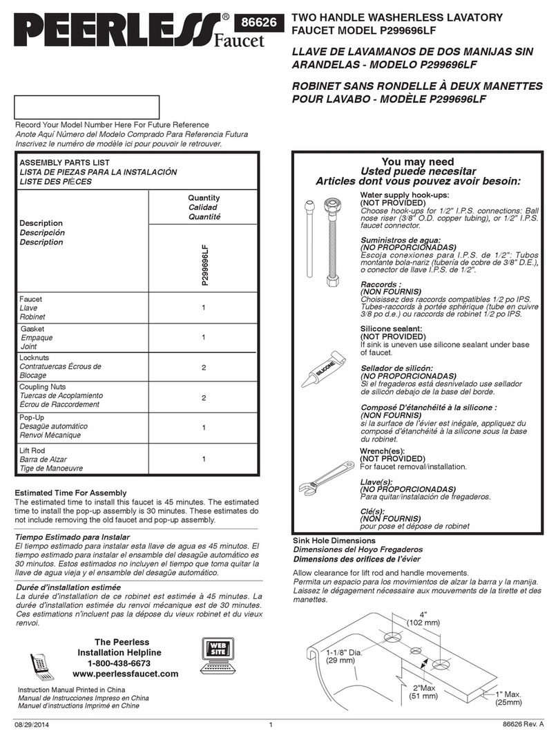 Peerless Faucet P299696LF User manual