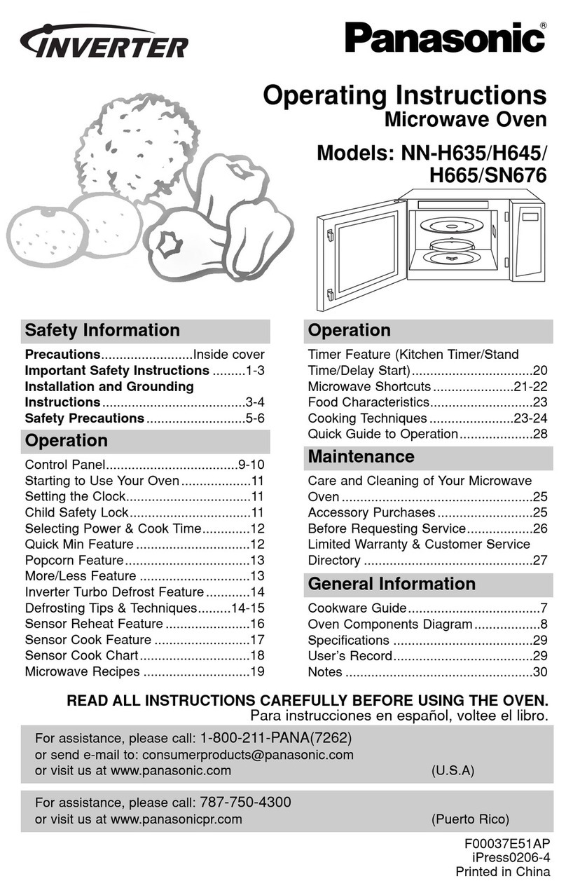 Panasonic NN-H635 operating instructions