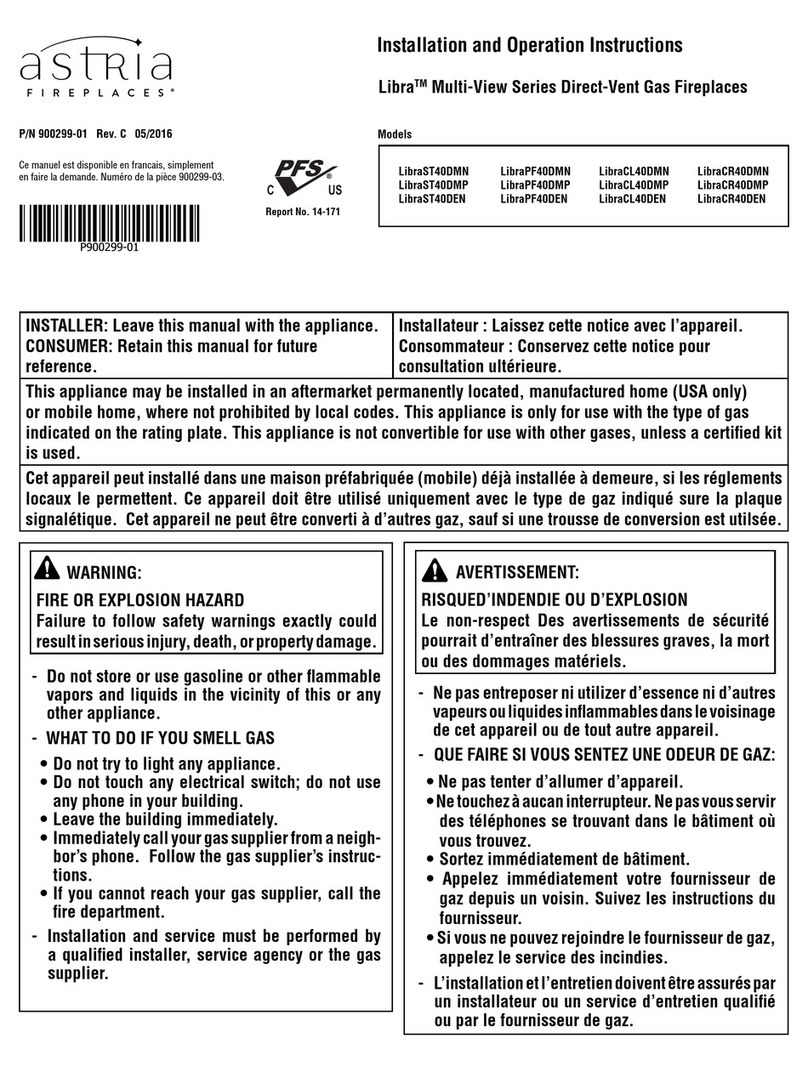 Astria Fireplaces LibraST40DMN Installation & operation instructions Astria Fireplaces LibraST40DMN Installation & operation instructions