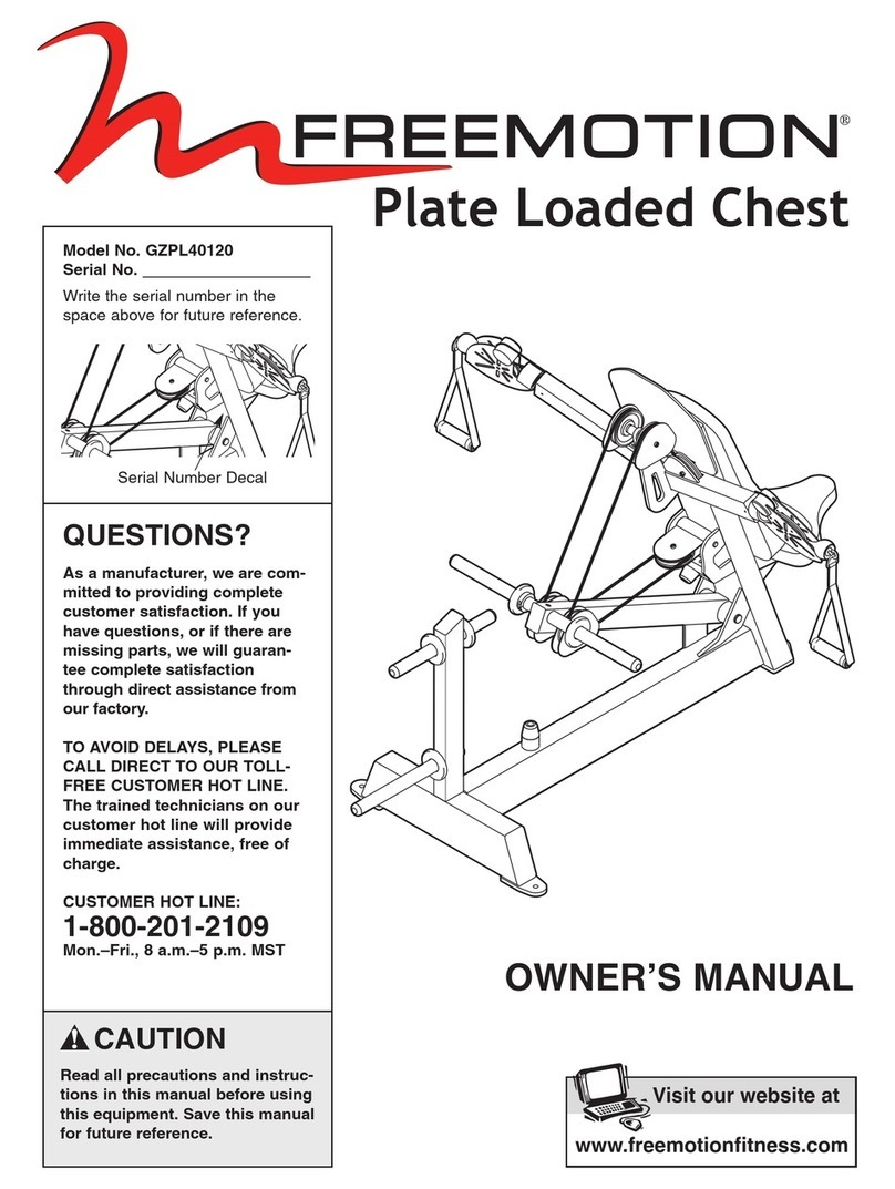 FREE MOTION Plate Loaded Chest owner's manual