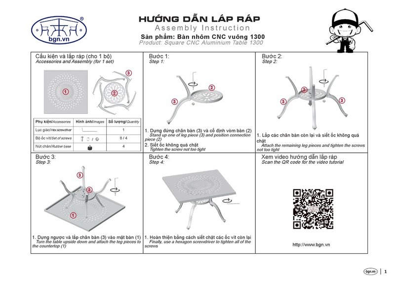 BGN Square CNC Aluminium Table 1300 Assembly instruction