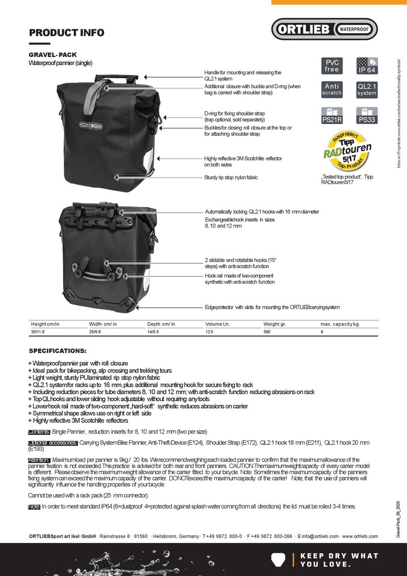 Ortlieb GRAVEL-PACK User manual Ortlieb GRAVEL-PACK User manual
