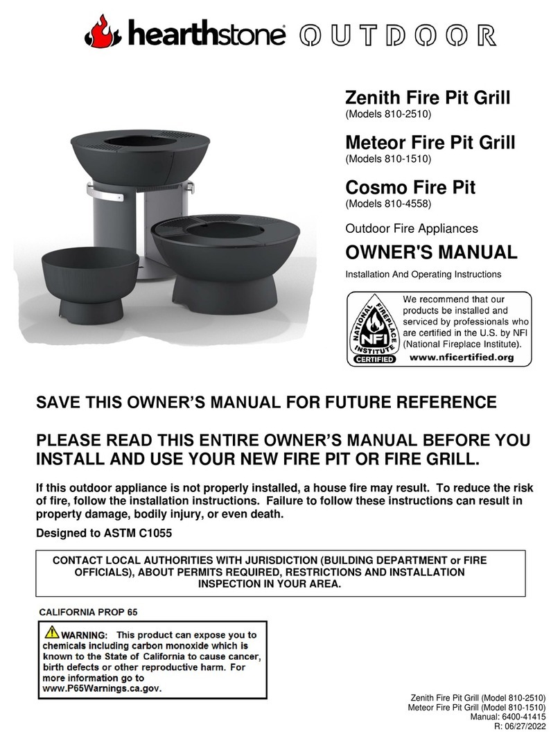 HearthStone Zenith Fire Pit Grill owner's manual