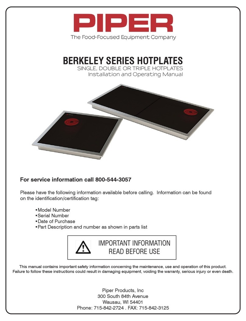 Piper BERKELEY Series Installation and operating manual Piper BERKELEY Series Installation and operating manual