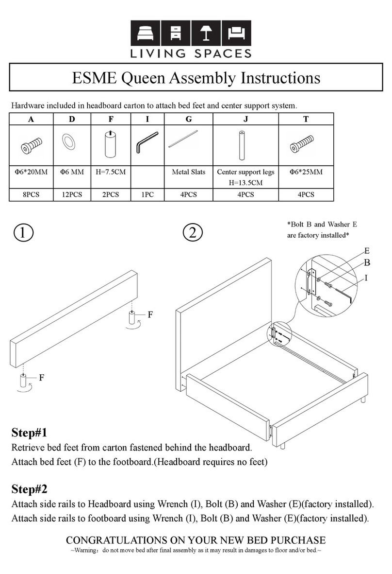 Living Spaces ESME Queen User manual Living Spaces ESME Queen User manual
