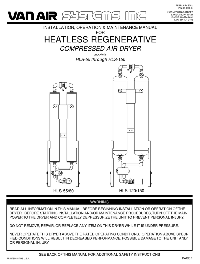 Van Air Systems HLS-55 Installation, operation & maintenance manual