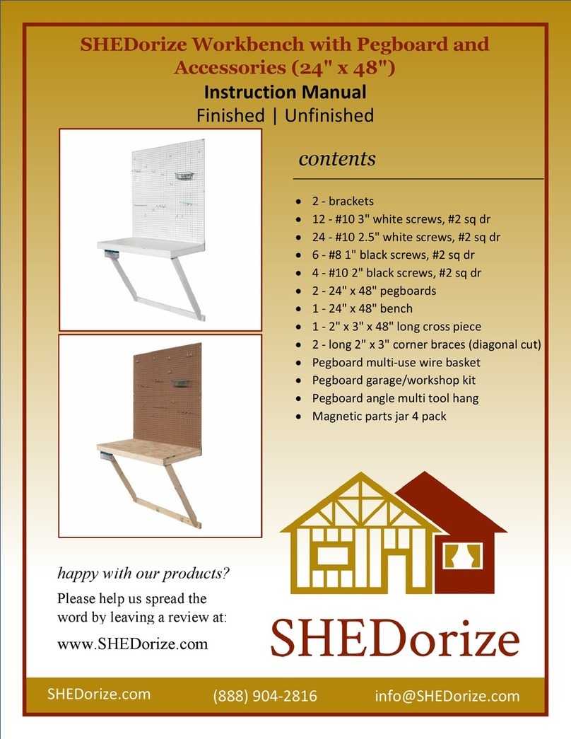 SHEDorize Workbench with Pegboard and Accessories instruction manual
