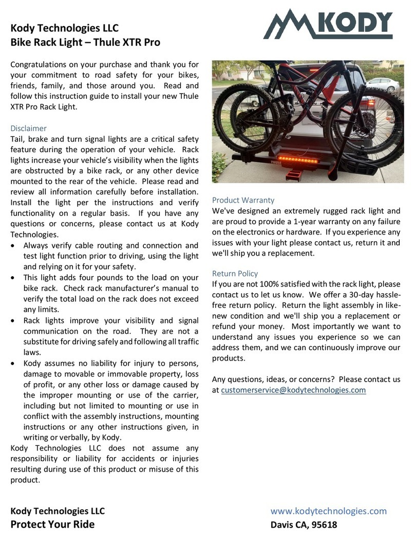 Kody Technologies Thule XTR Pro installation instructions Kody Technologies Thule XTR Pro installation instructions