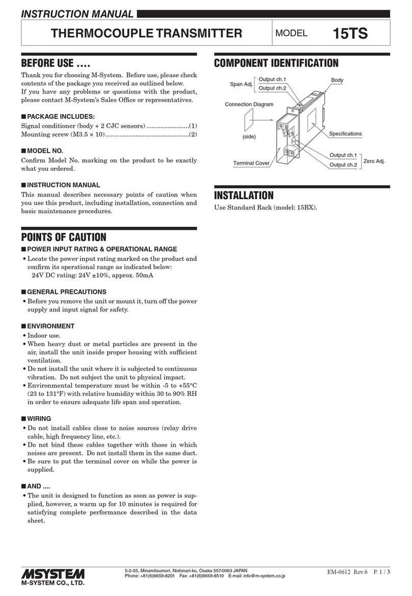M-system 15TS User manual