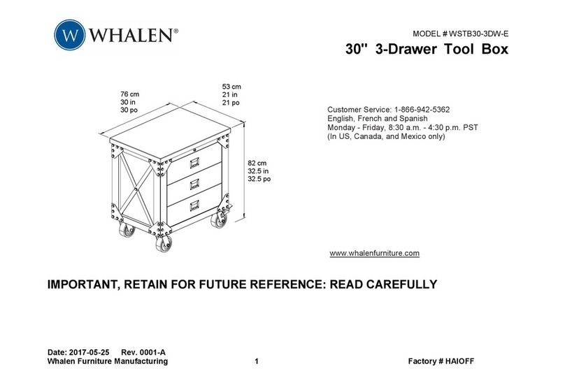 Whalen WSTB30-3DW-E Assembly instructions Whalen WSTB30-3DW-E Assembly instructions