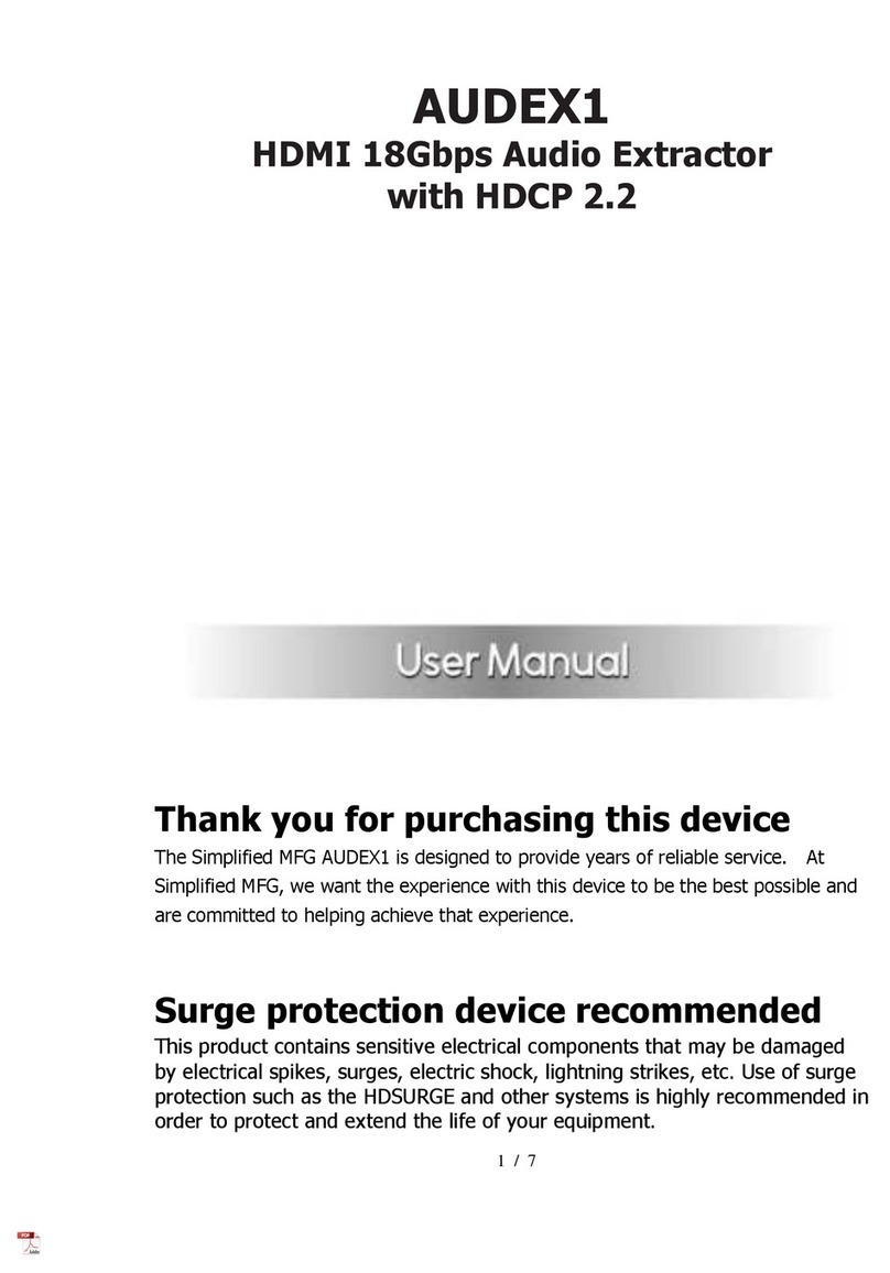 Simplified Manufacturing AUDEX1 user manual Simplified Manufacturing AUDEX1 user manual