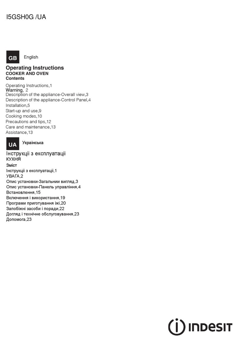 Indesit I5GSH0G/UA operating instructions