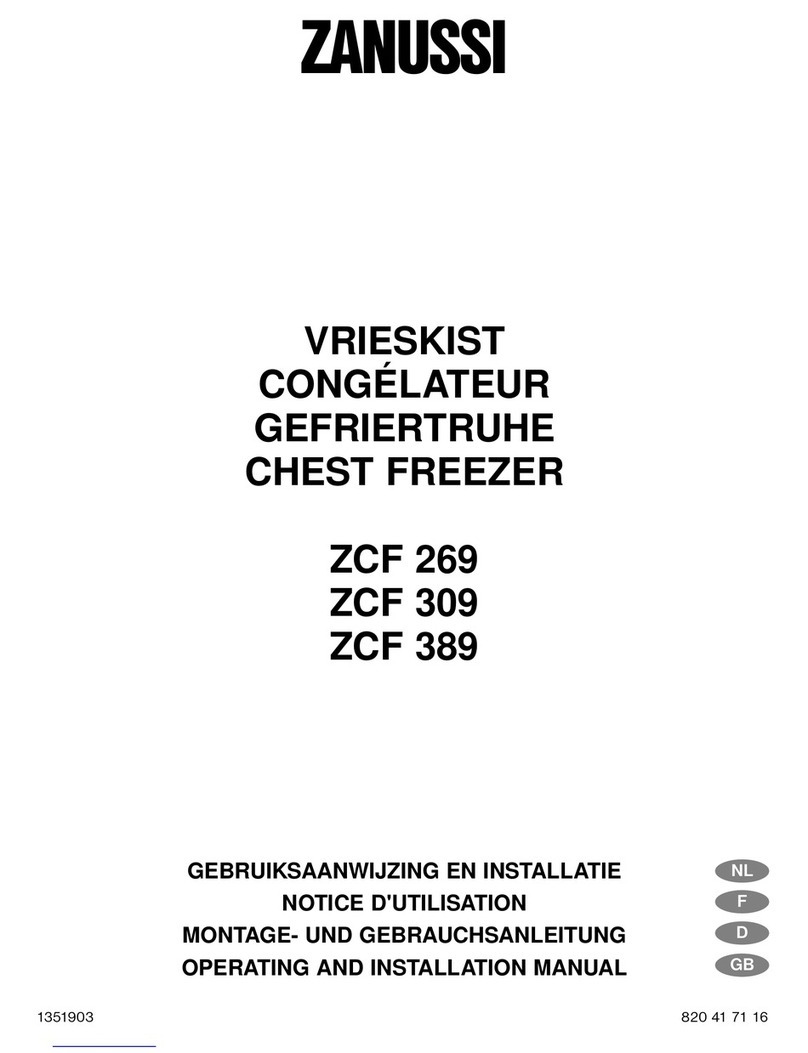 Zanussi ZCF269 OPERATING AND INSTALLATION Manual