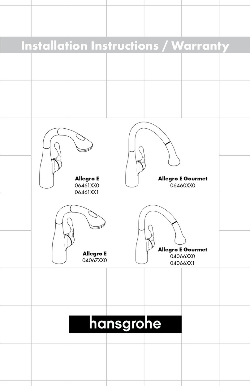 Hans Grohe Allegro E 06461 1 Series Installation instructions / warranty Hans Grohe Allegro E 06461 1 Series Installation instructions / warranty