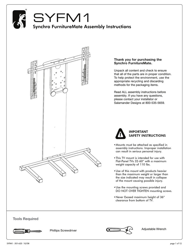 Salamander Designs Synchro FurnitureMate SYFM1 Assembly instructions