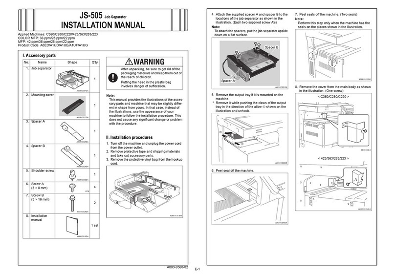 Konica Minolta JS-505 installation manual