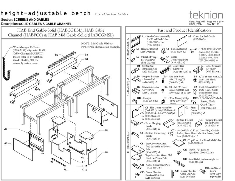 Teknion HABCGESL Operating and maintenance instructions