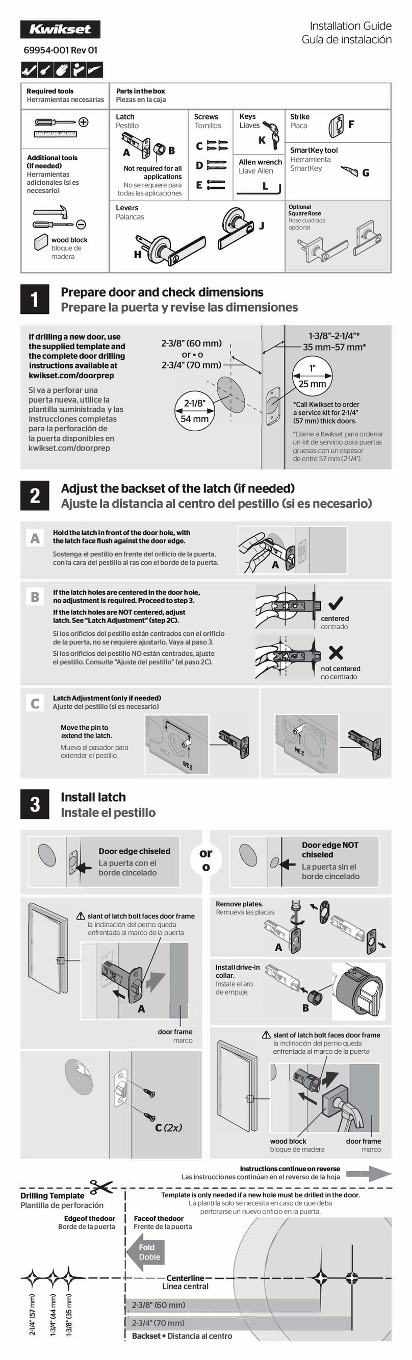 Kwikset 405CSLRDT-26SV1 installation guide