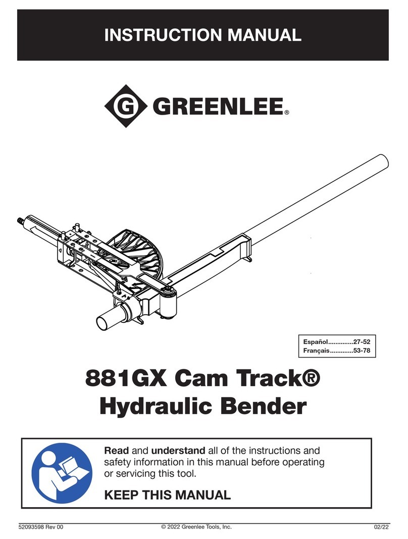 Greenlee Cam Track 881GX instruction manual