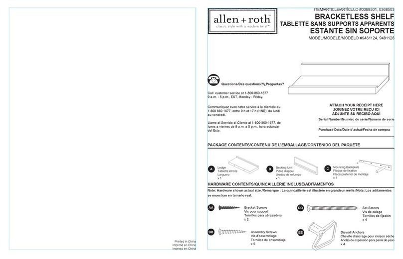 Allen + Roth 9481124 User manual