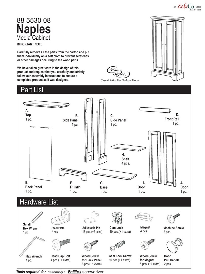 Home Styles Naples 88 5530 08 Assembly instructions