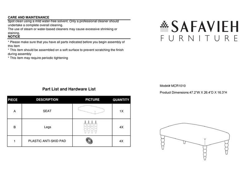 Safavieh Furniture MCR1010 quick start guide