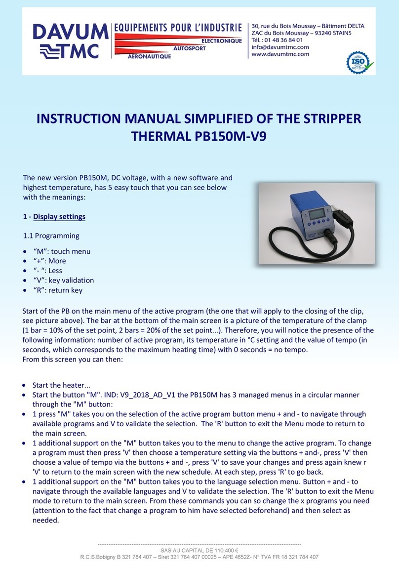 DAVUM TMC PB150M-V9 instruction manual