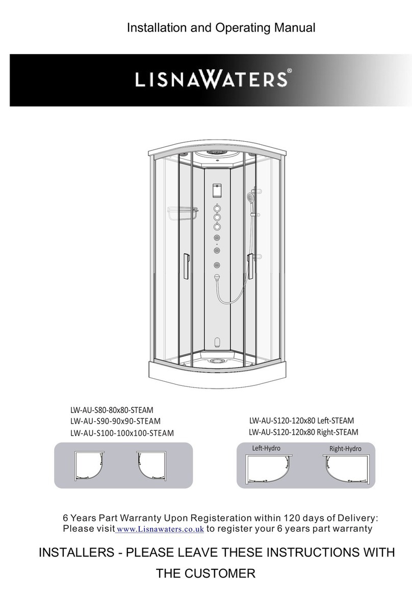 LisnaWaters LW-AU-S80-80x80-STEAM Installation and operating manual LisnaWaters LW-AU-S80-80x80-STEAM Installation and operating manual