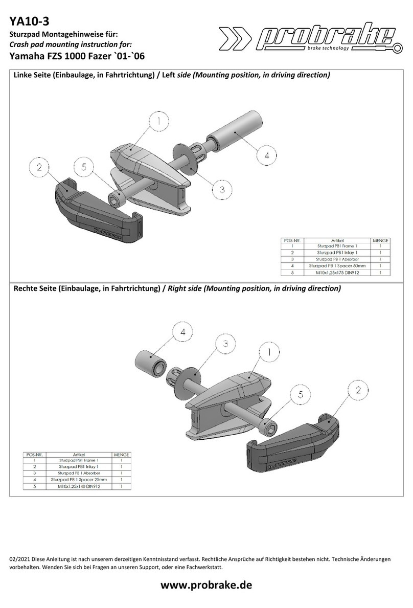 probrake YA10-3 Assembly Manual and Mounting Instruction Guide probrake YA10-3 Assembly Manual and Mounting Instruction Guide