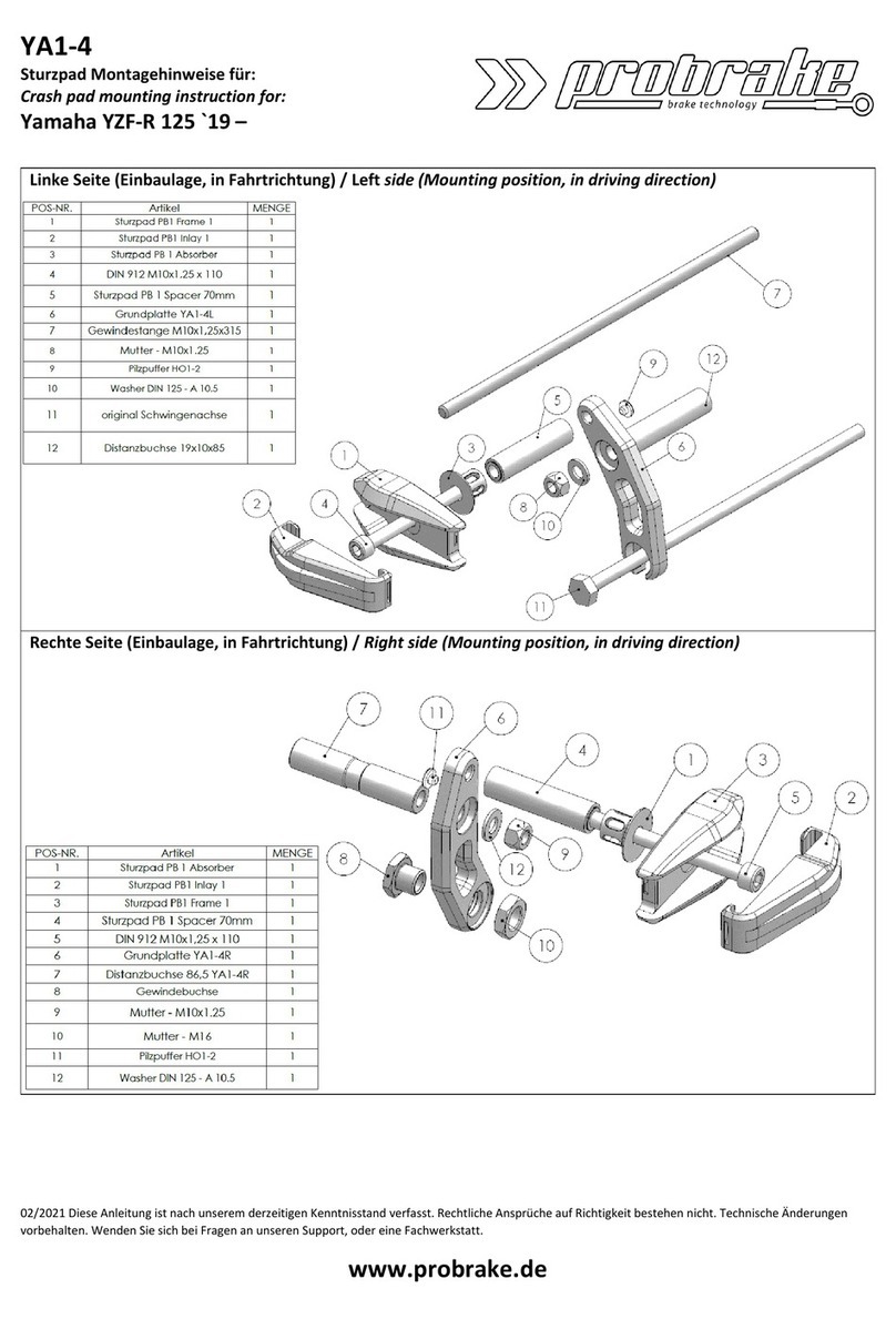 probrake YA1-4 Mounting instruction