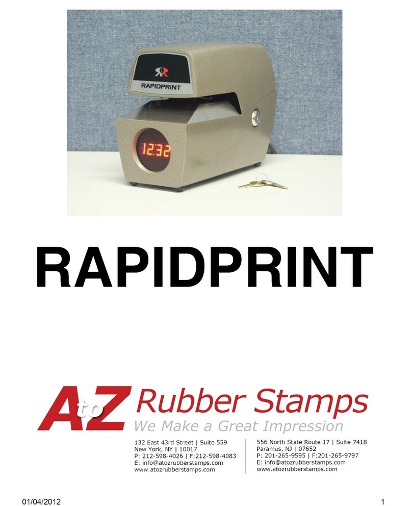 A to Z Rubber Stamps RAPIDPRINT A Series manual